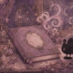 七面鳥のシルエットと魔法の本のアイキャッチ